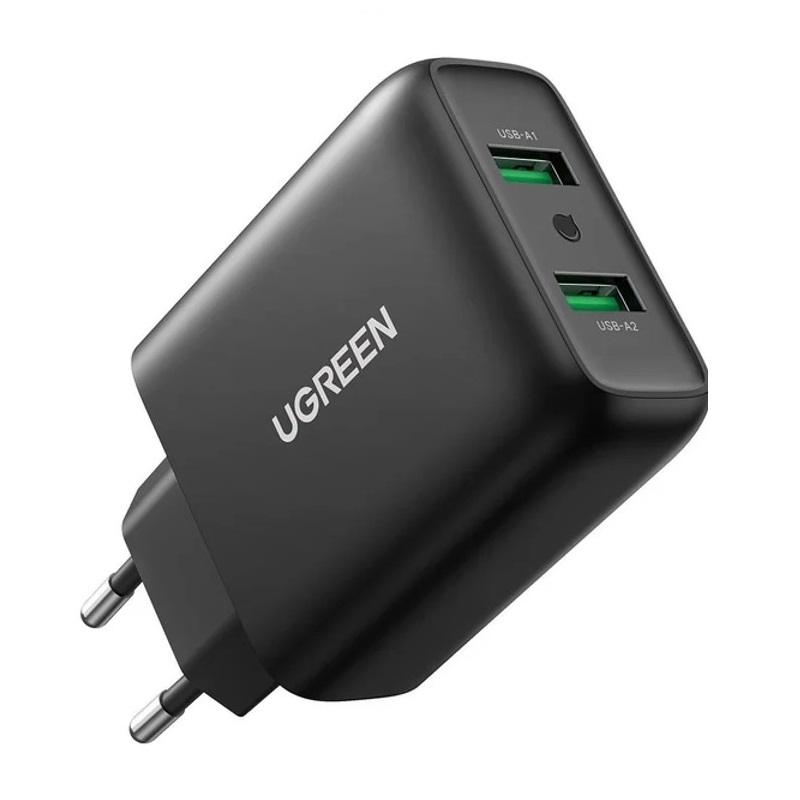 Мережевий зарядний пристрій UGREEN CD161 USB Fast Charger EU (Black)(UGR-10216) (UGR-10216)