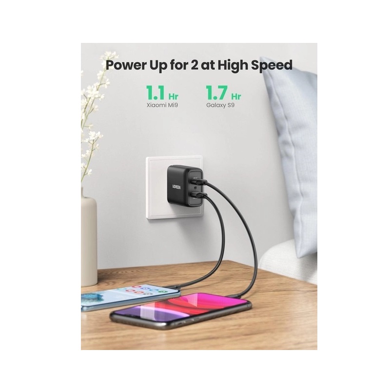 Мережевий зарядний пристрій UGREEN CD161 USB Fast Charger EU (Black)(UGR-10216) (UGR-10216)