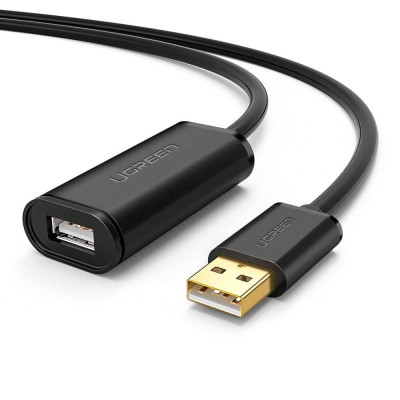 Кабель UGREEN US121 USB 2.0 Active Extension Cable with Chipset 25m (Black)(UGR-10325) (UGR-10325)
