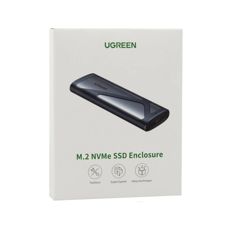 Зовнішня кишеня для накопичувача UGREEN USB-C Female to M.2 M-Key 10G Enclosure C TO C Cable 50cm (UGR-10902)