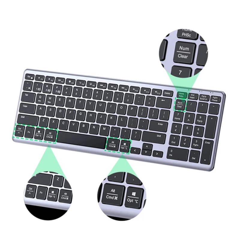 Клавіатура UGREEN KU005 Ultra Slim Wireless Keyboard ENG/ru(UGR-15258) (UGR-15258)
