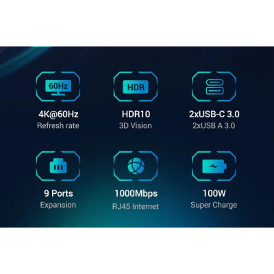 USB-хаб UGREEN CM498 Multifunction Adapter (UGR-15375) (UGR-15375)