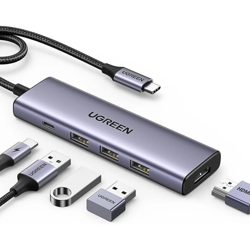 USB-хаб UGREEN CM511 USB-C To HDMI+3*USB 3.0 A+PD Power Converter (UGR-15597)