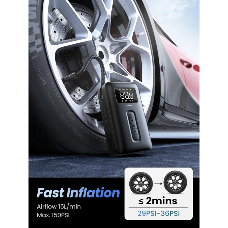 Автомобільний насос UGREEN CD259 Portable Tire Inflator (UGR-15951)