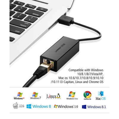 Адаптер UGREEN USB 3.0 Gigabit Ethernet Adapter (Black) (UGR-20256)