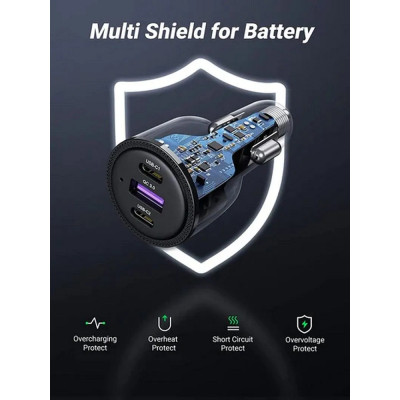 Автомобільний зарядний пристрій UGREEN CD239 Car Charger 69W Max (Black) (UGR-20467) (UGR-20467) Автомобільний зарядний пристрій UGREEN CD239 Car Charger 69W Max (Black) (UGR-20467) (UGR-20467)