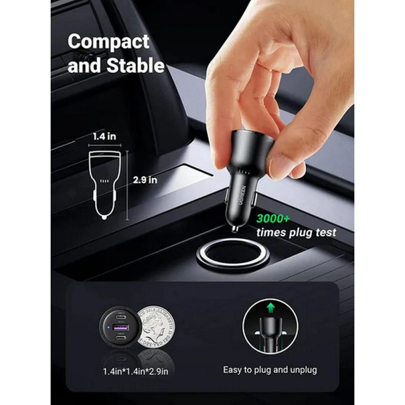 Автомобільний зарядний пристрій UGREEN CD239 Car Charger 69W Max (Black) (UGR-20467) (UGR-20467)