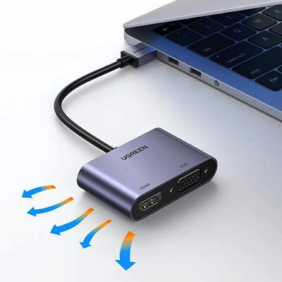 Перехідник UGREEN CM449 USB 3.0 to HDMI+VGA Converter(UGR-20518) (UGR-20518)