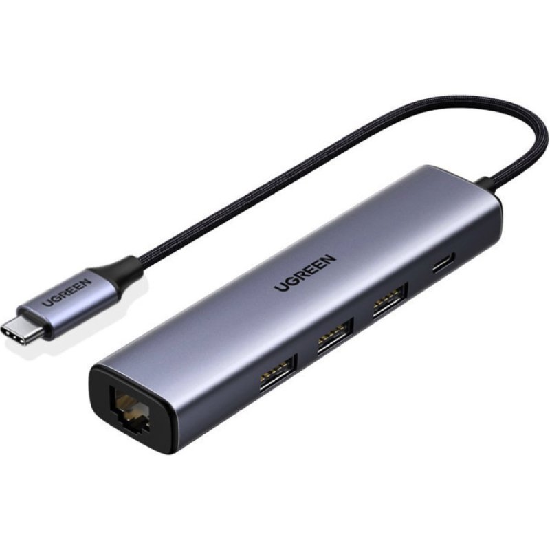 Перехідник UGREEN CM475 USB-C Multifunction Gigabit Ethernet Adapter with PD(UGR-20932) (UGR-20932)