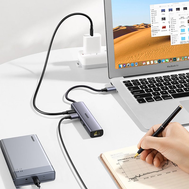 Перехідник UGREEN CM475 USB-C Multifunction Gigabit Ethernet Adapter with PD(UGR-20932) (UGR-20932)