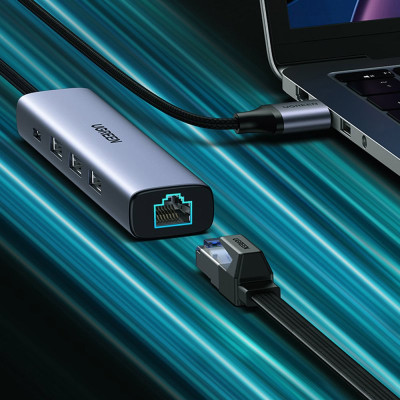Перехідник UGREEN CM475 USB-C Multifunction Gigabit Ethernet Adapter with PD(UGR-20932) (UGR-20932)
