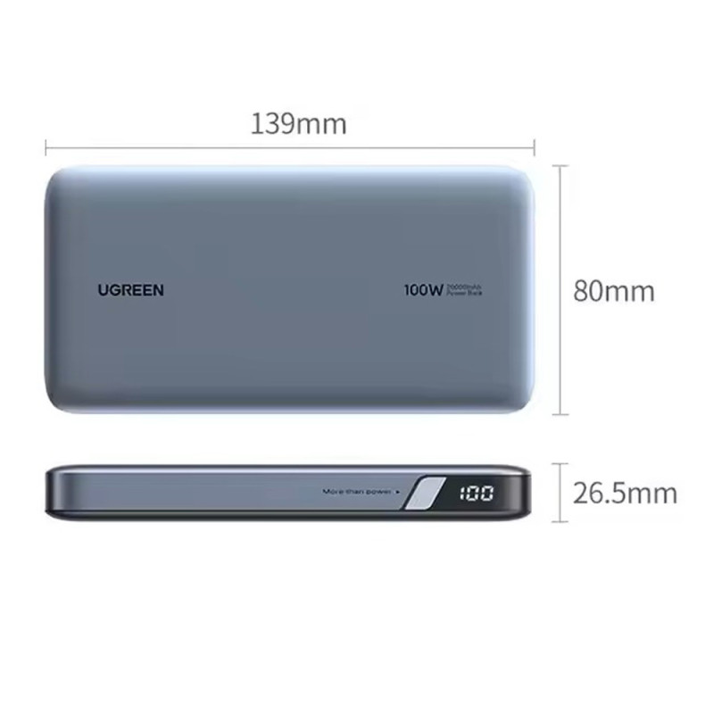 Зовнішній акумулятор UGREEN PB720 20000mAh PD 100W (UGR-25188)