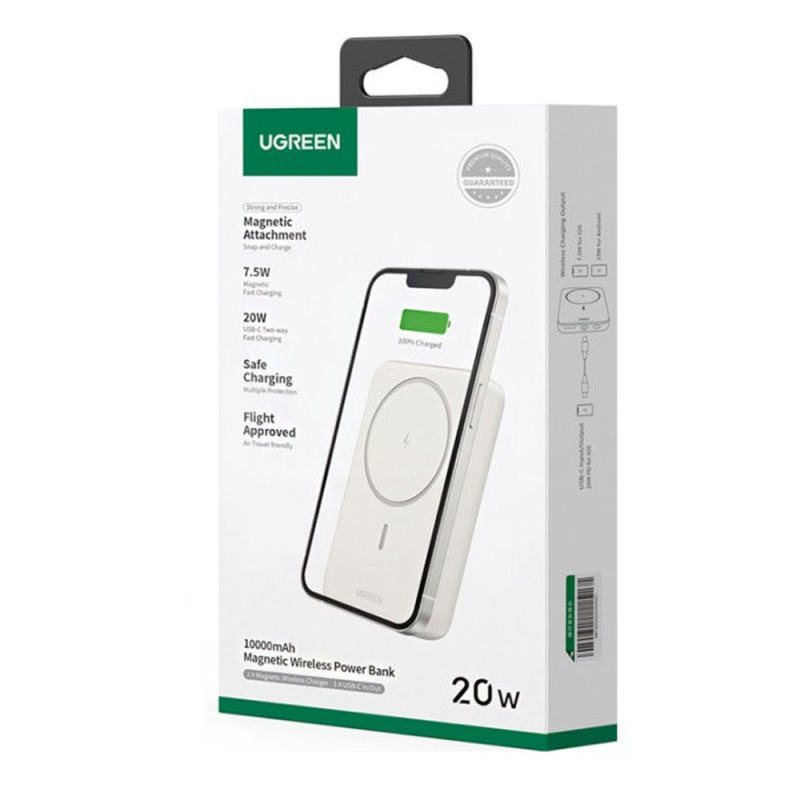 Зовнішній акумулятор UGREEN PB561 10000mAh MIni Magnetic Wireless 20W (UGR-25208)