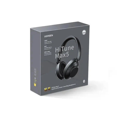 Бездротові накладні навушники UGREEN HP202 HiTune Max5 Hybrid Active Noise-Cancelling Headphones Black (UGR-25255) (UGR-25255) Бездротові накладні навушники UGREEN HP202 HiTune Max5 Hybrid Active Noise-Cancelling Headphones Black (UGR-25255) (UGR-25255)