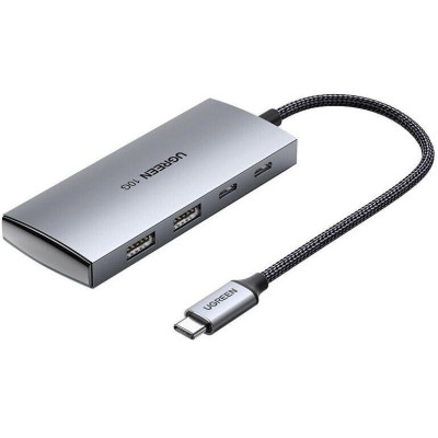 USB-хаб UGREEN CM480 USB-C to 2× USB 3.2+2×USB-C Adapter 10G (UGR-30758) (UGR-30758)