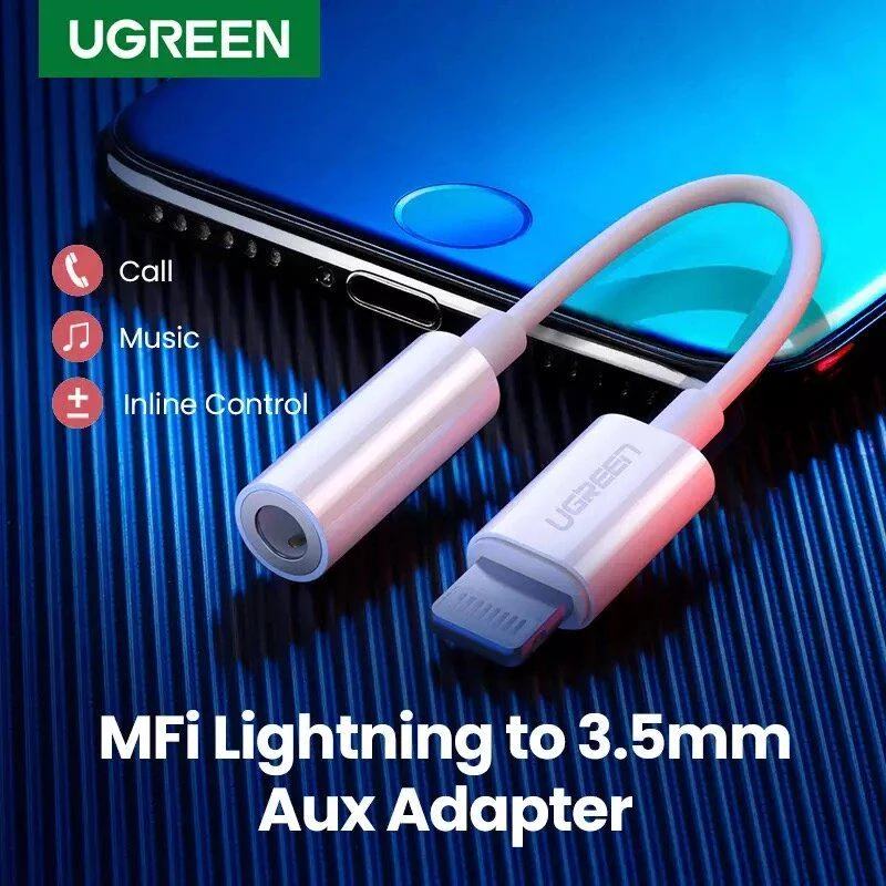 Кабель-перехiдник UGREEN US212 Lightning to 3.5mm Headphone Jack Adapter (UGR-30759)