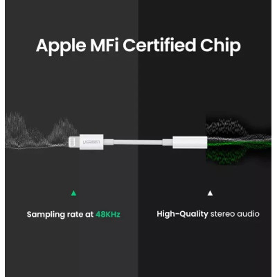 Кабель-перехiдник UGREEN US212 Lightning to 3.5mm Headphone Jack Adapter (UGR-30759)