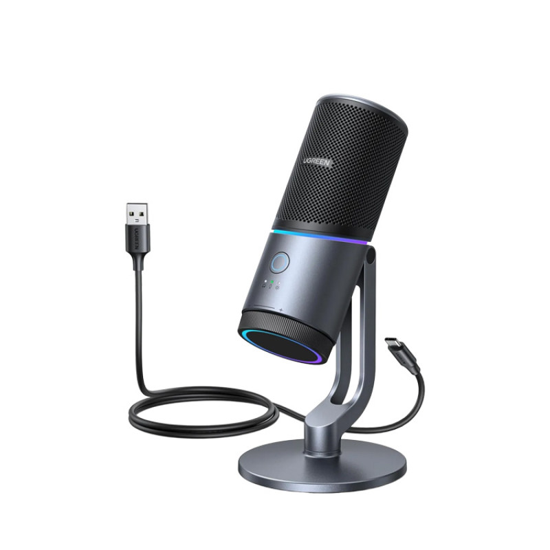 Мікрофон настільний UGREEN CM769 Desktop RGB 24-bit 96kHz ANS (USB-A) Вark Пray (UGR-35629)