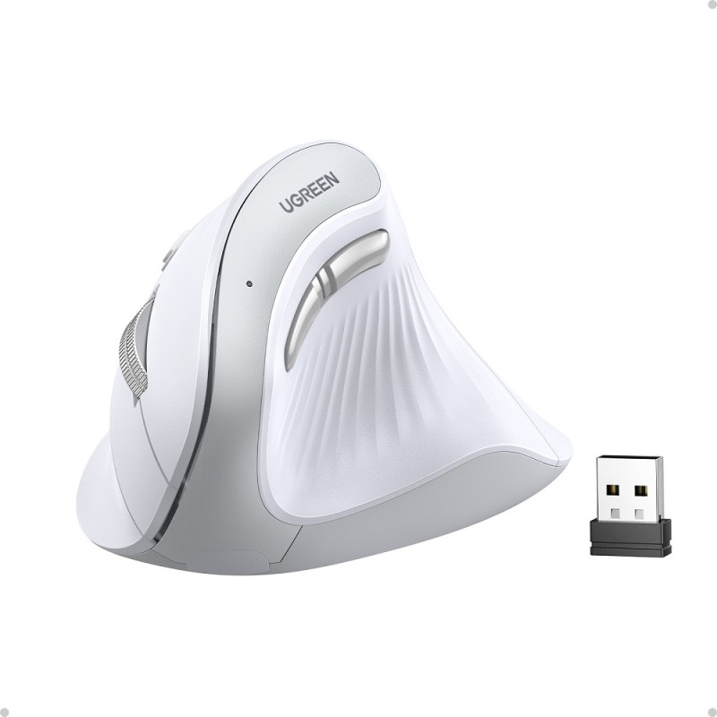 Маніпулятор миша бездротова UGREEN MU008 Multi-mode Vertical Mouse White (UGR-45759)