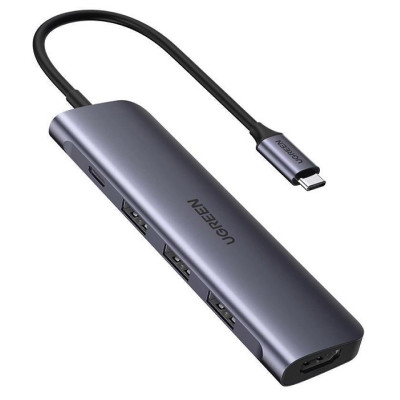 USB-хаб UGREEN CM136 USB Type C to HDMI + USB 3.0*3 + PD Power Converter (UGR-50209) (UGR-50209)