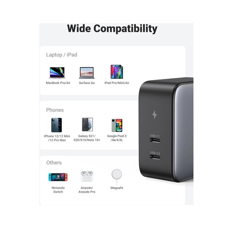 Мережевий зарядний пристрій UGREEN CD254 100W Smart Charger EU(UGR-50327) (UGR-50327)