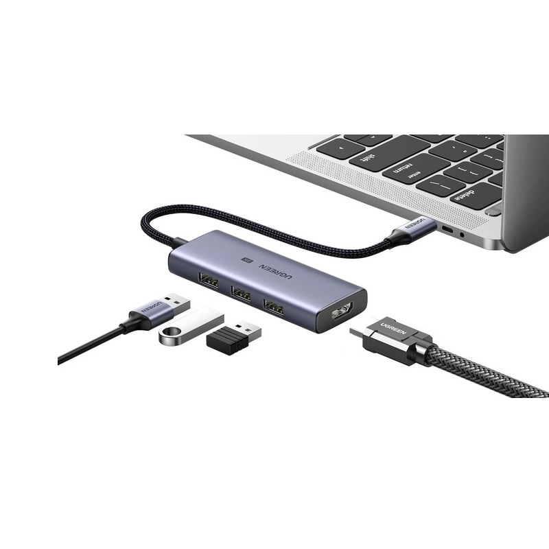 USB-хаб UGREEN CM500 USB-C to 3×USB 3.0+HDMI Multifunction Adapter (8K@30Hz）(UGR-50629) (UGR-50629)