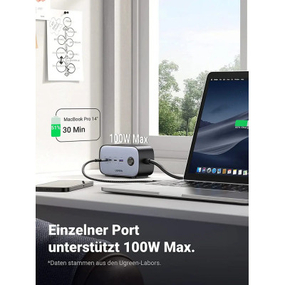 Мережевий зарядний пристрій UGREEN CD270 100W DigiNest Pro (3C1A) (UGR-60167) (UGR-60167) Мережевий зарядний пристрій UGREEN CD270 100W DigiNest Pro (3C1A) (UGR-60167) (UGR-60167)