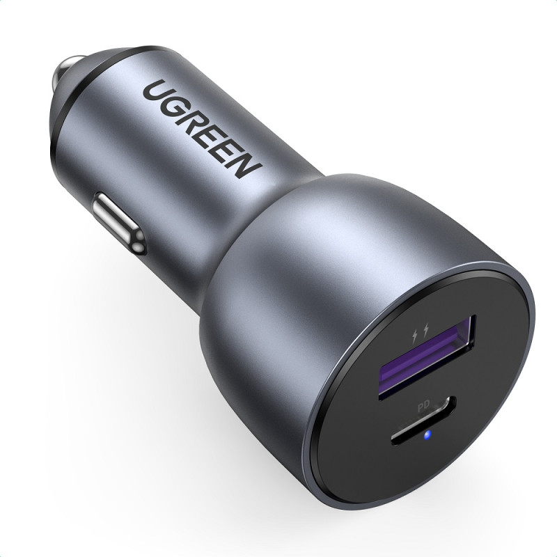 Автомобільний зарядний пристрій UGREEN CD213 2-Port Fast Car Charger gray (UGR-60980)