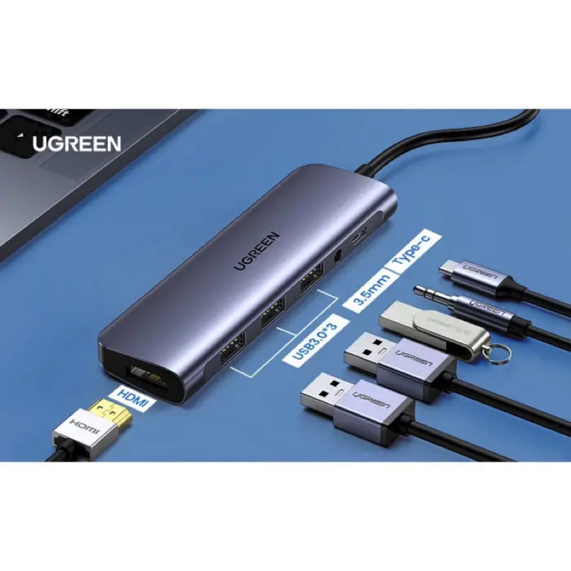 USB-хаб UGREEN CM136 USB-C Multifunction Adapter (Space Gray)(UGR-70495) (UGR-70495)