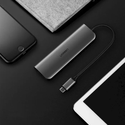 USB-хаб UGREEN CM136 USB-C Multifunction Adapter (Space Gray)(UGR-70495) (UGR-70495)