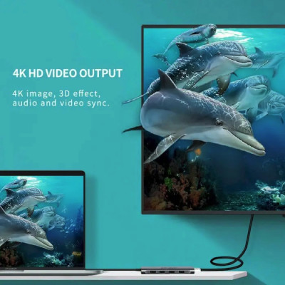 USB-хаб UGREEN CM136 USB-C Multifunction Adapter (Space Gray)(UGR-70495) (UGR-70495)