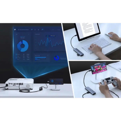 USB-хаб UGREEN CM136 USB-C Multifunction Adapter (Space Gray)(UGR-70495) (UGR-70495)