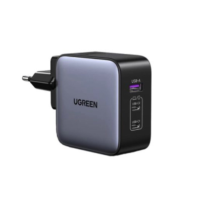 Мережевий зарядний пристрій UGREEN CD296 GaN 65W Fast Charger (3-Port)(UGR-90409) (UGR-90409)