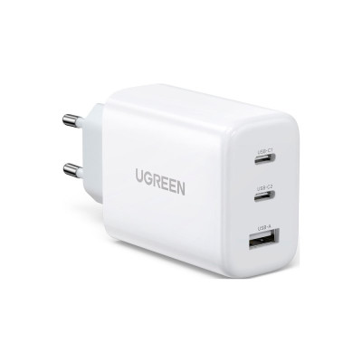 Мережевий зарядний пристрій UGREEN CD275 65W 2C1A Fast Charger (White) EU (UGR-90496) (UGR-90496)