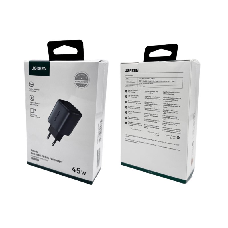 Мережевий зарядний пристрій UGREEN CD294 Nexode 45W Charger EU (Space Gray)(UGR-90573) (UGR-90573)
