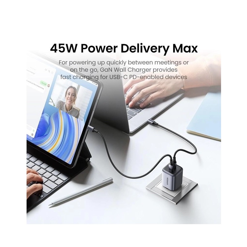Мережевий зарядний пристрій UGREEN CD294 Nexode 45W Charger EU (Space Gray)(UGR-90573) (UGR-90573)