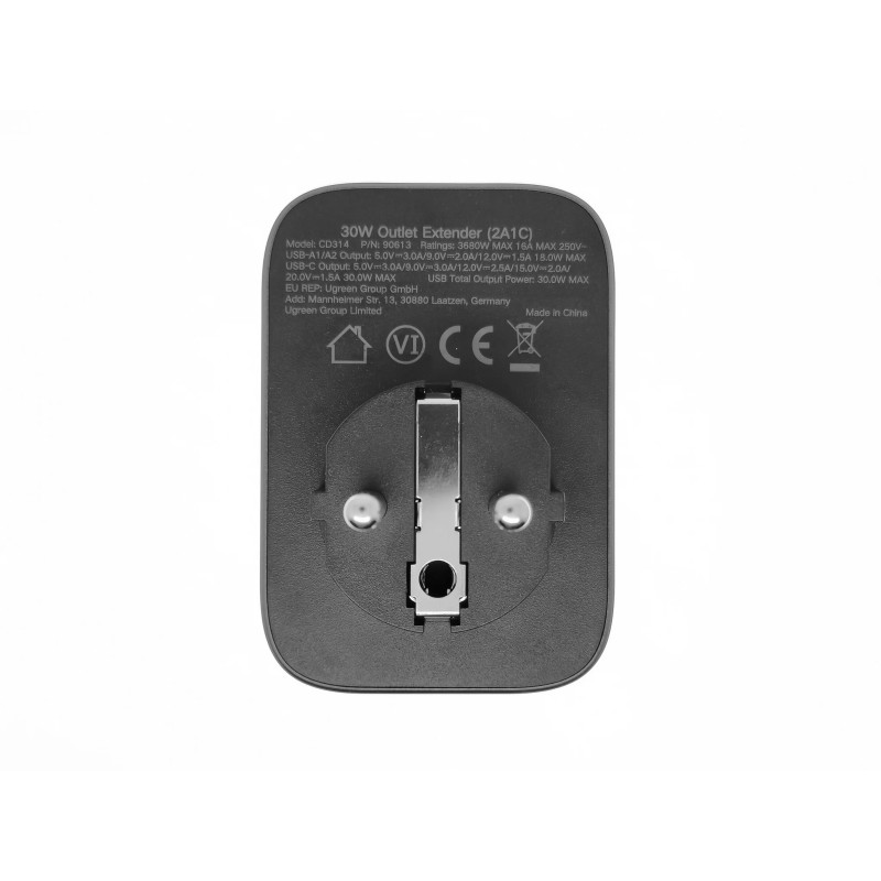 Мережевий зарядний пристрій UGREEN CD314 30W Outlet Extender EU (2A1C) (UGR-90613) (UGR-90613)