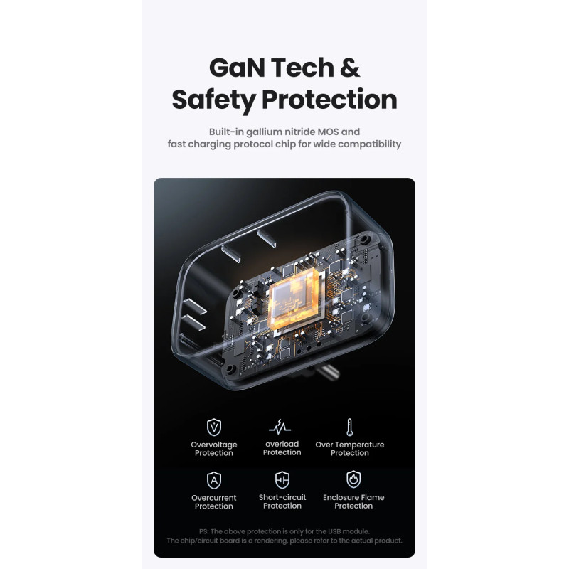 Мережевий зарядний пристрій UGREEN CD314 30W Outlet Extender EU (2A1C) (UGR-90613) (UGR-90613)