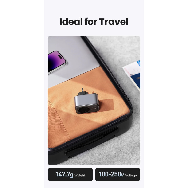 Мережевий зарядний пристрій UGREEN CD314 30W Outlet Extender EU (2A1C) (UGR-90613) (UGR-90613)