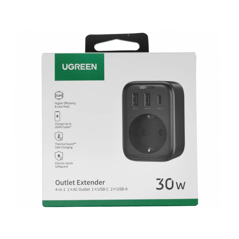 Мережевий зарядний пристрій UGREEN CD314 30W Outlet Extender EU (2A1C) (UGR-90613) (UGR-90613)