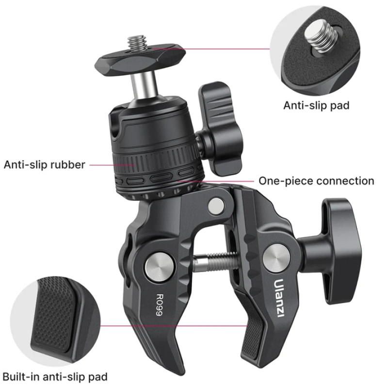 Шарнірне кріплення Ulanzi R099 Ball Heads with Clamp (UV-2993 R099) (2993)