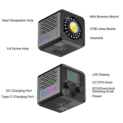 Відеосвітло Ulanzi Vijim 40W RGB COB Fill Light (L024 40WRGB) (L024) Відеосвітло Ulanzi Vijim 40W RGB COB Fill Light (L024 40WRGB) (L024)