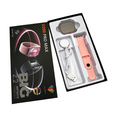 Смарт-годинник BIG V200 Pro Max 44mm. 220 mAh. IP65 Pink (V200PMPink) Смарт-годинник BIG V200 Pro Max 44mm. 220 mAh. IP65 Pink (V200PMPink)