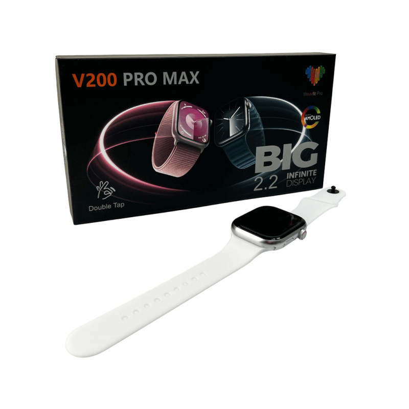 Смарт-годинник BIG V200 Pro Max 44mm. 220 mAh. IP65 Silver (V200PMSilver)