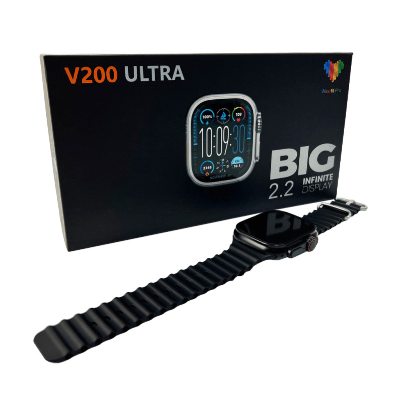 Смарт-годинник BIG V200 Ultra 44mm. 180 mAh. IP65 Black (V200UBlack)