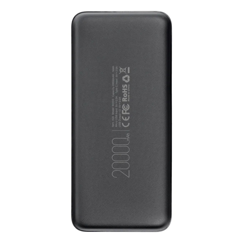 Зовнішній акумулятор VEGER 20000 mAh 2A A20 (W2015) black (VG-W2015)