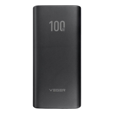 Зовнішній акумулятор VEGER 20000 mAh PD QC3.0 5A 100W T100 (W2032C-100) black (VG-W2032C-100)