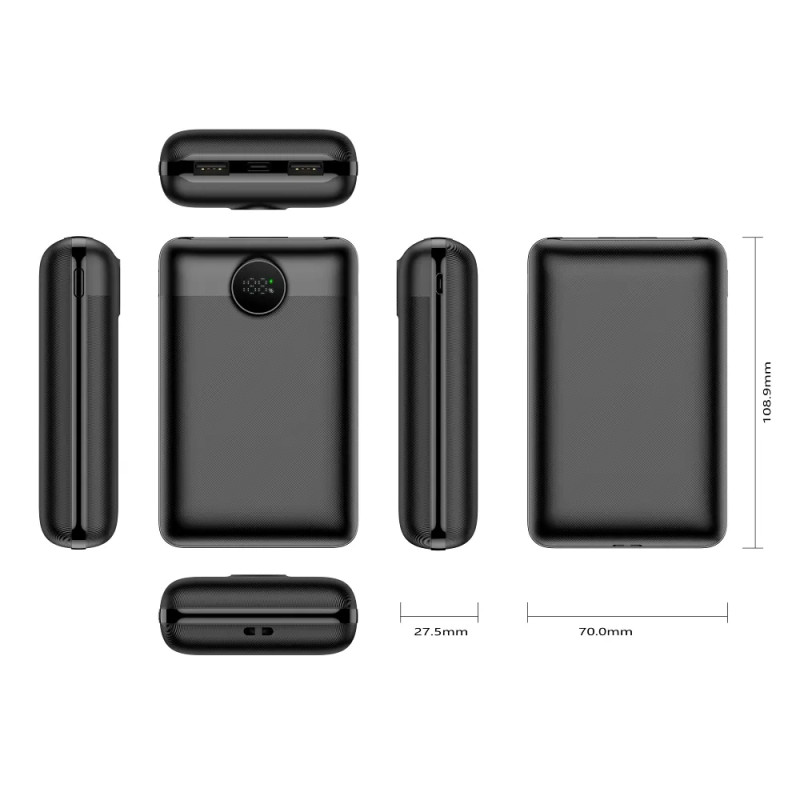 Зовнішній акумулятор VEGER 20000 mAh PD QC3.0 2A 22,5W S20 (W2053) black (VG-W2053)