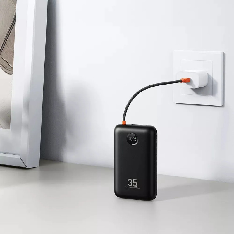 Зовнішній акумулятор VEGER 20000 mAh with built-in cables Type C / Lightning PD QC3.0 35W K2 (W2068) black (VG-W2068)