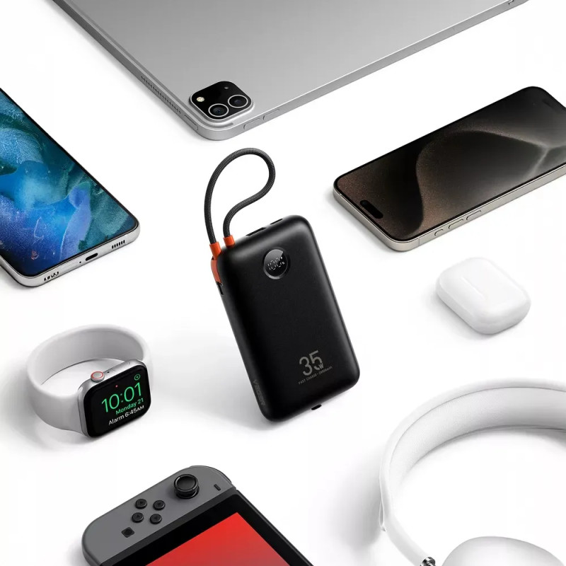 Зовнішній акумулятор VEGER 20000 mAh with built-in cables Type C / Lightning PD QC3.0 35W K2 (W2068) black (VG-W2068)